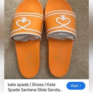 Women’s Kate Spade  size 10 orange Sandals never worn but have a few marks